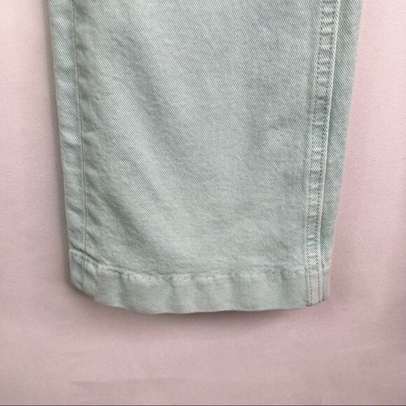 PAIGE Colette Crop Flare High Rise Slim Jeans in seafoam green Brand New size 24 - Picture 4 of 16